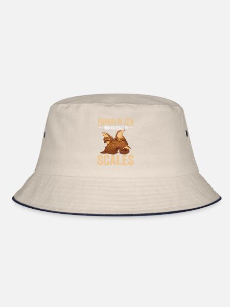 Frieden In Schuppen Finden Schuppentiere Liebhaber - Bucket Hat - Natur/Navy - Vorne