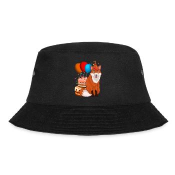 Animal Forest Dweller Birthday Party Gift Fox - Bucket Hat - black - Front - Lela (165cm)