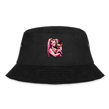 Pink Chihuahua | Fitness Rosa Fitnessstudio Sport - Bucket Hat - Schwarz - Vorne - Lela (165cm)