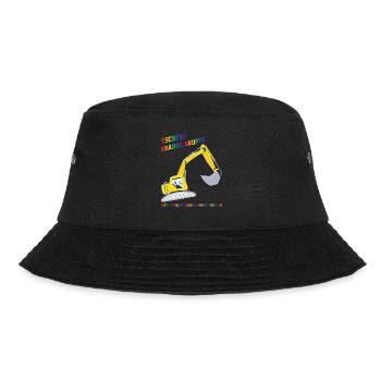 Kindergarten Bagger Kindergartenanfänger Geschenk - Bucket Hat - Schwarz - Vorne - Lela (165cm)