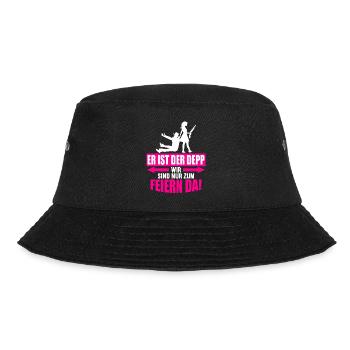 Junggesellenabschied Poltern Polterabend JGA - Bucket Hat - Schwarz - Vorne - Lela (165cm)