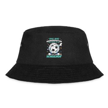 Schulkind Einschulung Schultüte Fußball - Bucket Hat - Schwarz - Vorne - Lela (165cm)