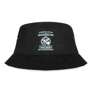 Wassermeister Sprüche Wasserversorgungstechniker - Bucket Hat - Schwarz - Vorne - Lela (165cm)