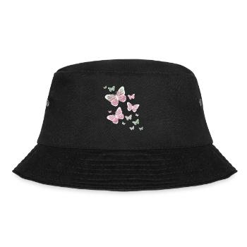 Schmetterling Schmetterlinge Natur Tier bunt Farbe - Bucket Hat - Schwarz - Vorne - Lela (165cm)