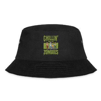 Chillin mit meinen Zombies lustig Halloween - Bucket Hat - Schwarz - Vorne - Lela (165cm)