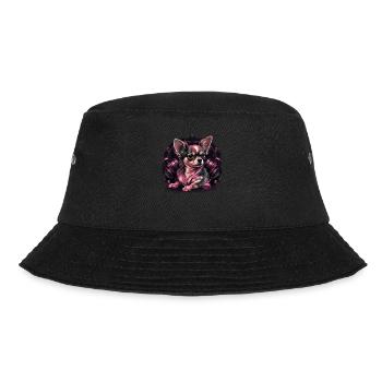 Pink Chihuahua | Fitness Rosa Fitnessstudio Sport - Bucket Hat - Schwarz - Vorne - Lela (165cm)