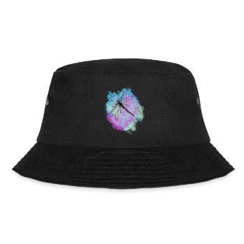 Dragonfly - colorful - watercolor - hippie - Bucket Hat - black - Front - Lela (165cm)
