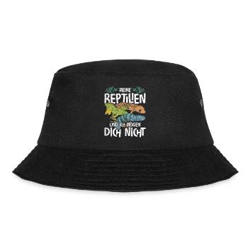 Meine Reptilien und ich mögen dich nicht Reptil - Bucket Hat - Schwarz - Vorne - Lela (165cm)