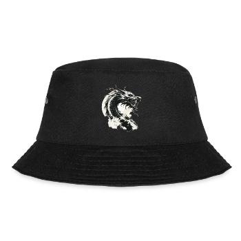 Dragon Fantasy Magic Mysticism Creature Animal Vintage - Bucket Hat - black - Front - Lela (165cm)