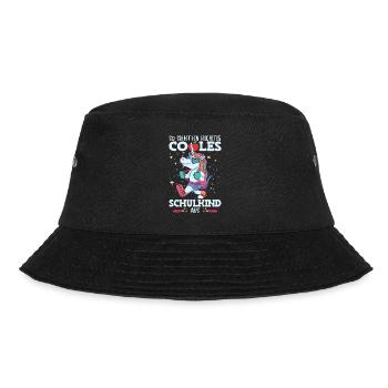 Schulkind Einhorn - Bucket Hat - Schwarz - Vorne - Lela (165cm)