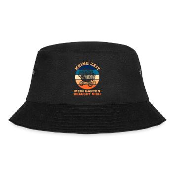 Keine Zeit Mein Garten braucht mich Gärtner - Bucket Hat - Schwarz - Vorne - Lela (165cm)