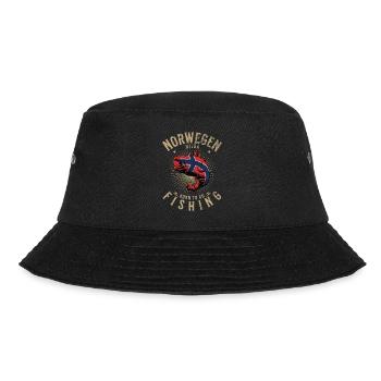Angelurlaub Angeltour in Norwegen Hitra - Bucket Hat - Schwarz - Vorne - Lela (165cm)