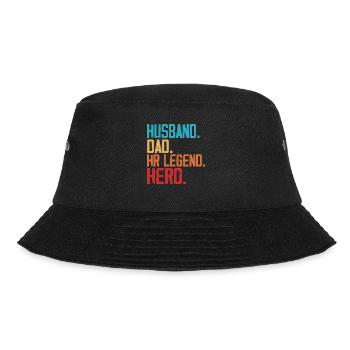 Husband. Dad. HR legend. Hero. - HR Manager - Bucket Hat - black - Front - Lela (165cm)