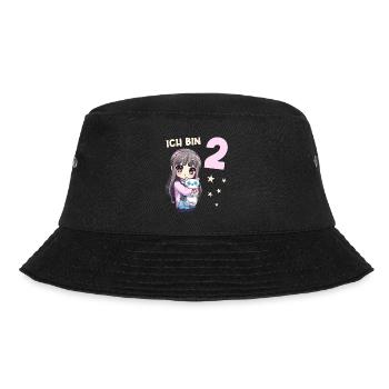 2 Jahre Mädchen Anime Kawaii Katze 2. Geburtstag - Bucket Hat - Schwarz - Vorne - Lela (165cm)