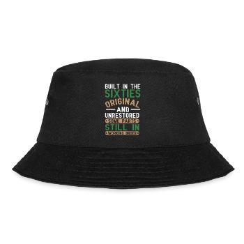 Erbaut Sechziger Jahren Original 50. Geburtstag - Bucket Hat - Schwarz - Vorne - Lela (165cm)
