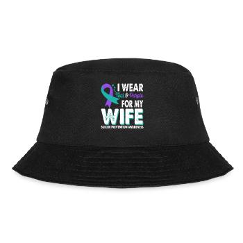 Wear teal & purple for awareness of the - Bucket Hat - black - Front - Lela (165cm)