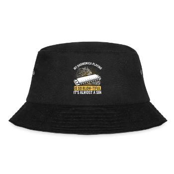 Mundharmonika Spieler und Mundharmonika - Bucket Hat - Schwarz - Vorne - Lela (165cm)