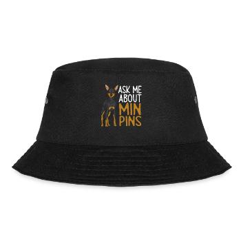Miniature Pinscher Rehpinscher Min Pin Dog - Bucket Hat - black - Front - Lela (165cm)