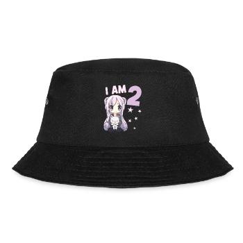 2 Jahre Mädchen Anime Kawaii Katze 2. Geburtstag - Bucket Hat - Schwarz - Vorne - Lela (165cm)