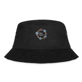 Team Braut I Blumenkranz Hochzeit Boho Stil - Bucket Hat - Schwarz - Vorne - Lela (165cm)