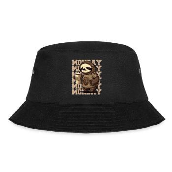Tired sloth with huge coffee mug on Monday - Bucket Hat - black - Front - Lela (165cm)