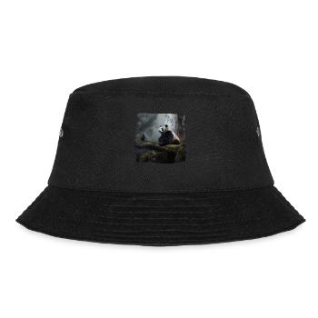 Pandas realistic Panda Großer Panda - Bucket Hat - Schwarz - Vorne - Lela (165cm)
