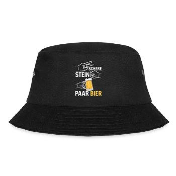 Schere, Stein, Paar, Bier - das perfekte Outfit - Bucket Hat - Schwarz - Vorne - Lela (165cm)