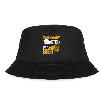 Schere, Stein, Paar, Bier - das perfekte Outfit - Bucket Hat - Schwarz - Vorne - Lela (165cm)
