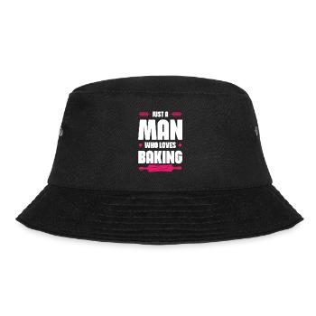 Man Loves Baking - Bucket Hat - black - Front - Lela (165cm)