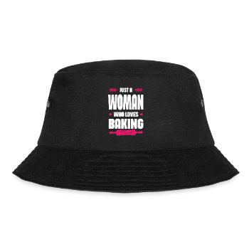 Woman Loves Baking - Bucket Hat - black - Front - Lela (165cm)