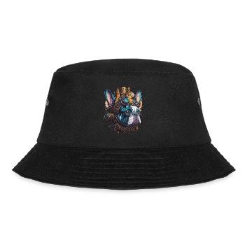 Steampunk French Bulldog Retro Dog Design - Bucket Hat - black - Front - Lela (165cm)