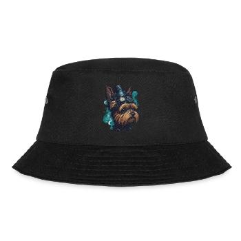 Steampunk Yorkshire Terrier vintage retro dog - Bucket Hat - black - Front - Lela (165cm)