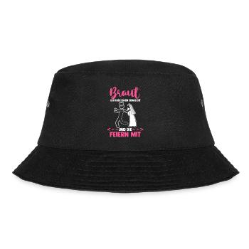Braut Hochzeit Heiraten Junggesellenabschied - Bucket Hat - Schwarz - Vorne - Lela (165cm)