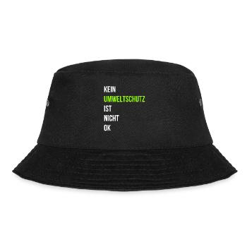 Kein Umweltschutz ist nicht ok - Bucket Hat - Schwarz - Vorne - Lela (165cm)