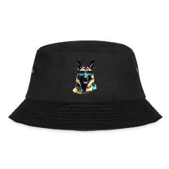 Deutscher Schäferhund - Bucket Hat - Schwarz - Vorne - Lela (165cm)