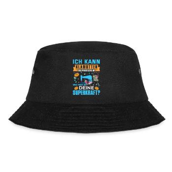 ich kann klamotten reparieren was ist deine superk - Bucket Hat - Schwarz - Vorne - Lela (165cm)