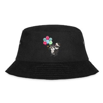 Trash Panda Wald Tier Geschenk Ballon Waschbär - Bucket Hat - Schwarz - Vorne - Lela (165cm)