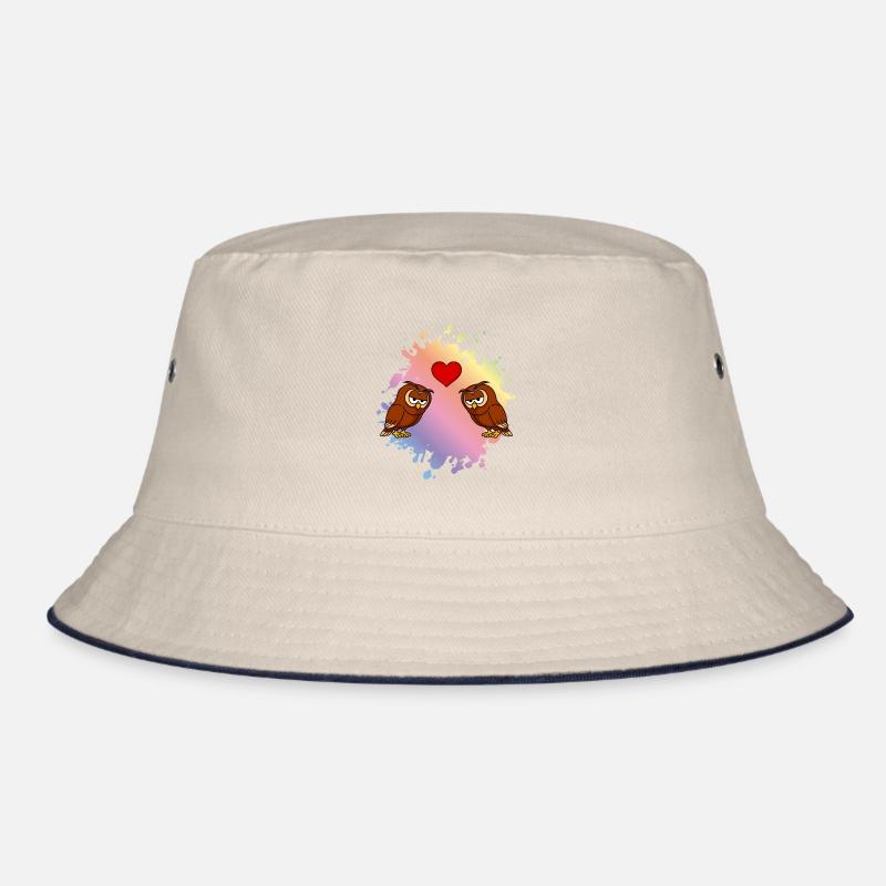 Eule Comic Paar Liebe Bucket Hat
