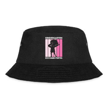 Kindergarten Dabbing Kita-Abgänger Geschenk - Bucket Hat - Schwarz - Vorne - Lela (165cm)
