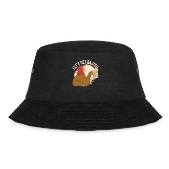 Let's Get Basted Thanksgiving Day Funny Happy - Bucket Hat - Schwarz - Vorne - Lela (165cm)