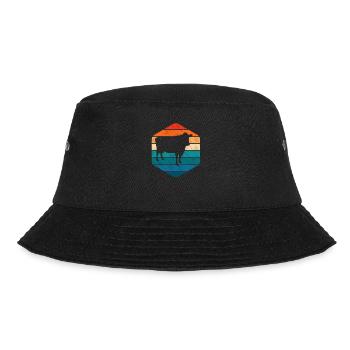 Kuh Retro Muh Landwirt Milch Bauernhof Geschenk - Bucket Hat - Schwarz - Vorne - Lela (165cm)