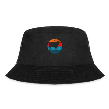 Kuh Retro Muh Landwirt Milch Bauernhof Geschenk - Bucket Hat - Schwarz - Vorne - Lela (165cm)
