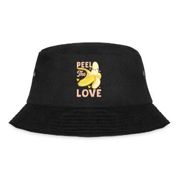 Peel The Love Banana Funny Fruit - Bucket Hat - black - Front - Lela (165cm)