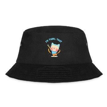 Gymnastik Design für Taktstock drehen - Bucket Hat - Schwarz - Vorne - Lela (165cm)