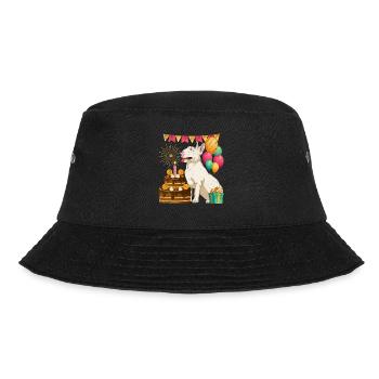 Hunde Geburtstags Party Geschenk Bull Terrier - Bucket Hat - Schwarz - Vorne - Lela (165cm)