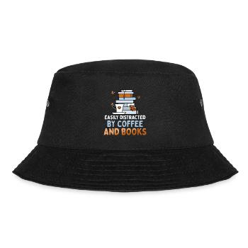 Leicht Ablenkbar Durch Kaffee Und Bücher - Bucket Hat - Schwarz - Vorne - Lela (165cm)