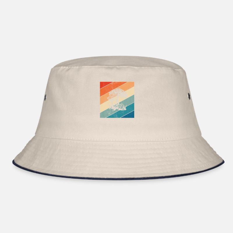 Mushroom Mushrooms Boletus Toadstool Retro Gift Bucket Hat
