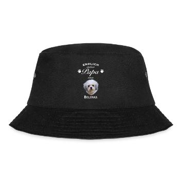 Endlich stolzer Papa - Bolonka - Bucket Hat - Schwarz - Vorne - Lela (165cm)