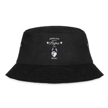 Endlich stolzer Papa - Husky - Bucket Hat - Schwarz - Vorne - Lela (165cm)