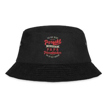 Papa Pizzabäcker - Bucket Hat - Schwarz - Vorne - Lela (165cm)
